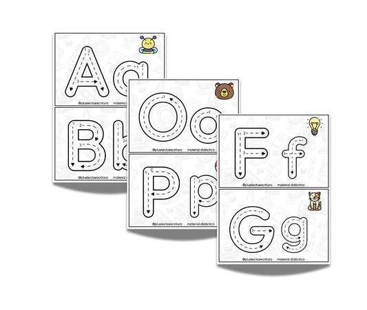Tarjetas trazo de abecedario